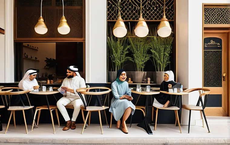 폰트 스타일로 문서 톤 설정하기 - **Prompt: The Emotional Palette of Arabic Fonts**
    A diverse group of adults and young adults, dr...